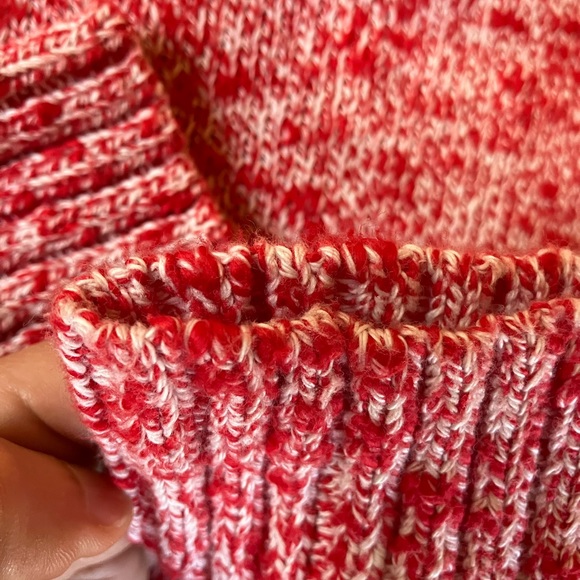 L.L. Bean XS Red & White Knit Pullover Sweater - Picture 7 of 8
